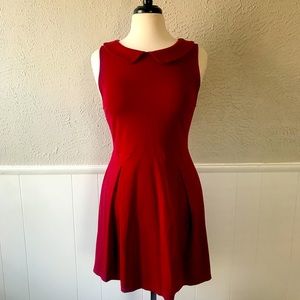 Burgundy colored skater dress